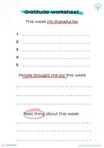 Gratitude worksheet