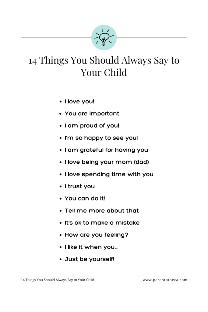 14 things you should always say to your child